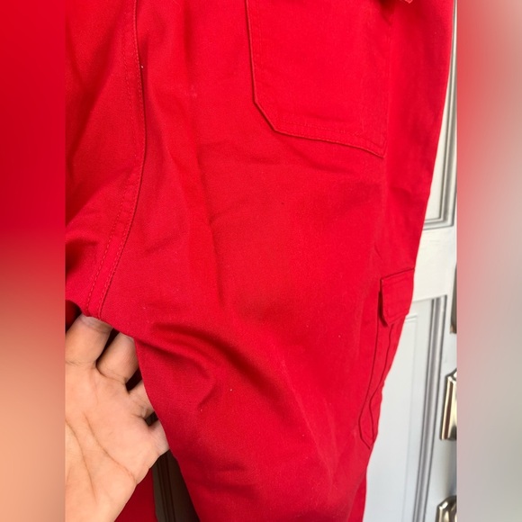 CHAMS  Men's Vibrant Red Cargo Pants, Men’s Size 40 - Picture 11 of 12